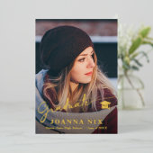 Vœux En Aluminium Carte photo de diplôme (Debout devant)