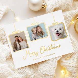 Vœux En Aluminium Elégante boîte cadeau photo Gold Foil Carte de vac