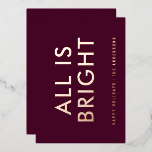 Vœux En Aluminium feuil élégant non photo feuil moderne carte de séj