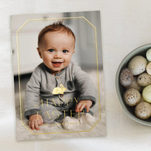 Vœux En Aluminium Flacer Vintage Bunny Frame Carte photo de Pâques