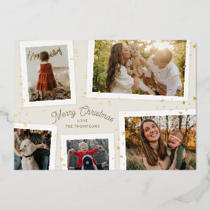 Vœux En Aluminium Gold Foil Confetti Souvenirs de Noël Carte photo