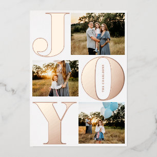 Vœux En Aluminium Golden Joy Modern Christmas Carte photo de vacance