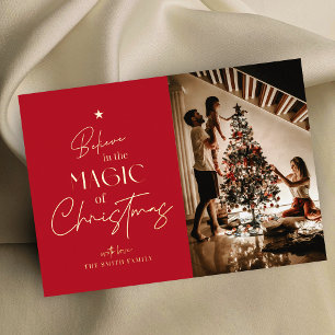 Vœux En Aluminium Joyeuse calligraphie de Noël Carte à huile photo r