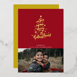 Vœux En Aluminium L'amour est tombé Foil Carte de Noël