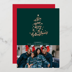 Vœux En Aluminium L'amour est tombé Foil Carte de Noël
