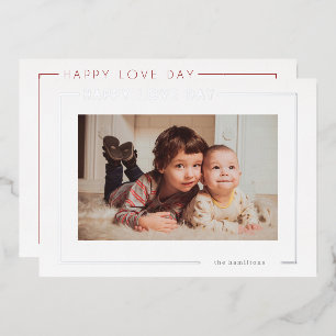 Vœux En Aluminium L'élégante et moderne carte photo de Saint-Valenti