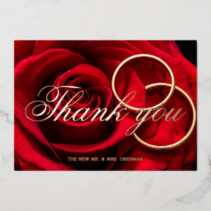 Vœux En Aluminium Mariage superposition rose feuille d'or carte de r