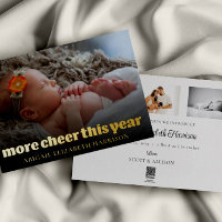 Plus de joie cette année Nouveau bébé photo carte 