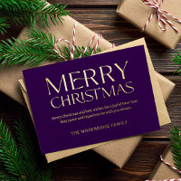 Purple Luxe carte de Noël Elégant photo de la poli