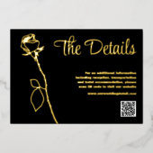 Vœux En Aluminium Rose noir et or code QR carte de détails (Recto)