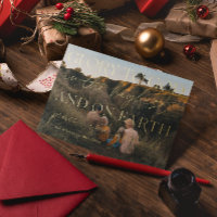 Script Doré | Gloire à Dieu Carte de Noël Photo de