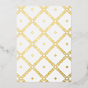 Vœux En Aluminium Superbe feuille d'or treillis travail carte de fin