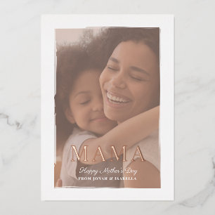 Vœux En Aluminium Véritable huile d'or et carte photo de la maman de