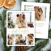 Voeux Joyeux Gold Script 4 Photo Carte de Noël