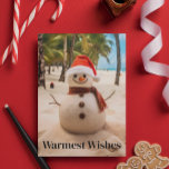 Voeux les plus chauds Snowman la plage<br><div class="desc">Ce design a été créé par art numérique et peut être personnalisé dans la zone fournie par le changement de la photo et/ou du texte. Vous pouvez également le customiser en choisissant l'option cliquer pour customiser une autre option et supprimer ou modifier la couleur de l'arrière - plan, ajouter du...</div>