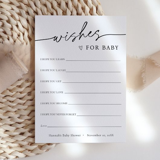 Voeux minimalistes pour carte bébé