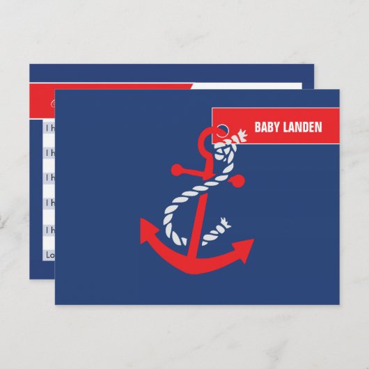 Voeux Nautiques Pour Carte Bébé (Devant / Derrière)