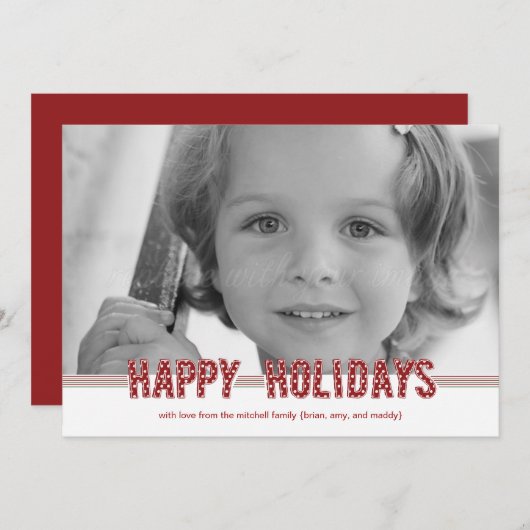 Voeux piqués Cartes de Noël/ Cartes photos de vaca (Devant / Derrière)