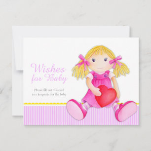 Voeux pour bébé - baby shower fille carte postale