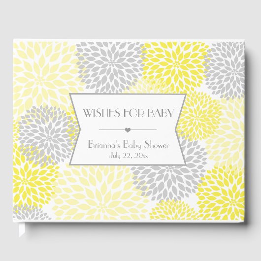 Voeux pour bébé, Baby shower livre d'hôtes, jaune (Recto)