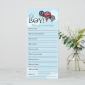 Voeux pour bébé - carte mémoire Baby shower (Debout devant)