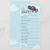 Voeux pour bébé - carte mémoire Baby shower (Devant / Derrière)