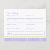 Voeux pour bébé - carte postale baby shower (Dos)