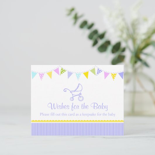 Voeux pour bébé - carte postale baby shower (Debout devant)
