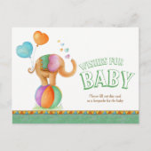 Voeux pour bébé cirque éléphant douche carte posta (Devant)