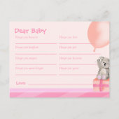 Voeux pour bébé fille - baby shower koala carte po (Dos)
