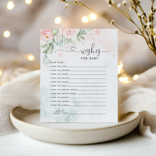 Voeux pour carte bébé. Les souhaits roses d'hiver