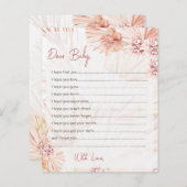 Voeux pour cartes bébé Boho Blush Douche Sprinking (Devant / Derrière)