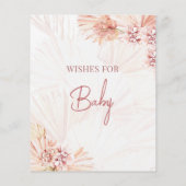 Voeux pour cartes bébé Boho Blush Douche Sprinking (Dos)
