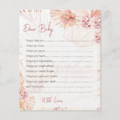 Voeux pour cartes bébé Boho Blush Douche Sprinking (Devant)