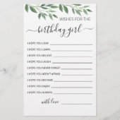 Voeux pour la carte anniversaire fille fête d'anni (Devant)