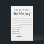 Voeux pour la carte d'anniversaire garçon fête d'a<br><div class="desc">Achetez cette carte et profitez de la haute qualité Voeux pour la carte garçon d'anniversaire pour votre événement! Design noir et blanc.</div>