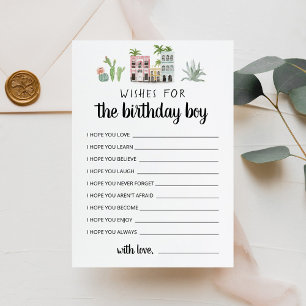 Vœux pour la carte de fête d'anniversaire de la fi