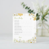 Voeux pour les cartes bébé Bumblebee Bee Yellow Do (Debout devant)