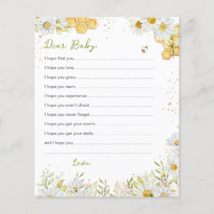 Voeux pour les cartes bébé Bumblebee Bee Yellow Do