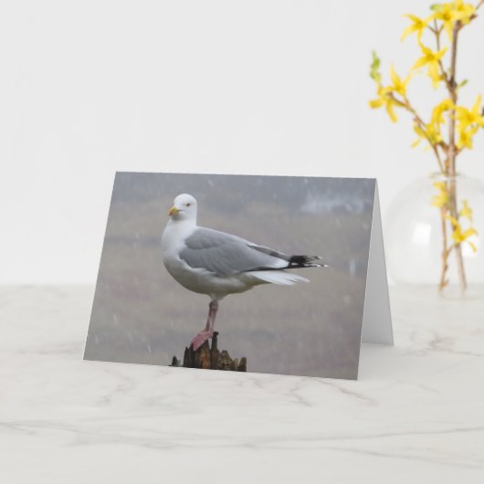 Voeux Seagull Ajouter une carte texte (Fleur jaune)
