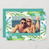Voeux tropicaux | Carte photo de vacances (Devant / Derrière)