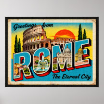Voeux vintages de Rome Poster