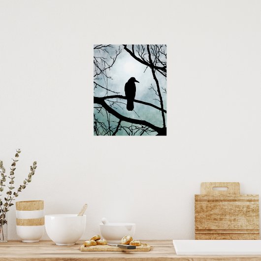 vogel 77 Crow Raven Poster (Keuken)