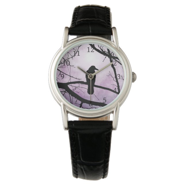 vogel 78 Crow Raven Horloge (Voorkant)