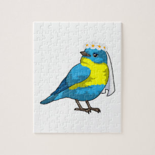 Vogel als Bride met de adem van bloemen Legpuzzel