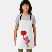 Vogel als bruid met sluier en hartballon schort (Insitu)