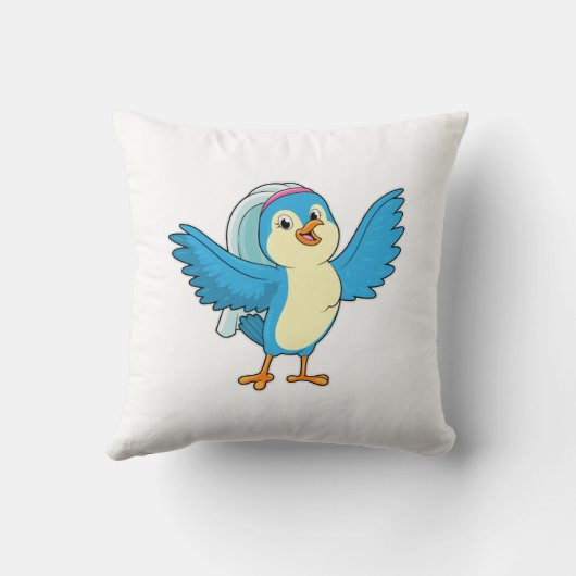 Vogel als bruid met sluier kussen (Achterkant)