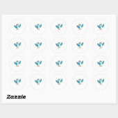 Vogel als bruid met sluier ronde sticker (Vel)