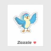 Vogel als bruid met sluier sticker (Vel)