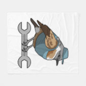 Vogel als Carftsman met Frans Fleece Deken (Voorkant (Horizontaal))